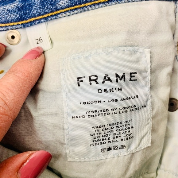 FRAME Le Original High-Rise Skinny Rigid Re-Release Distressed Jeans Sz … - Picture 10 of 12